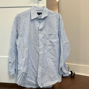 Club Room. Men’s, blue and white striped button down. Always dry cleaned.